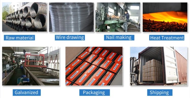 Concrete steel nail making and packing