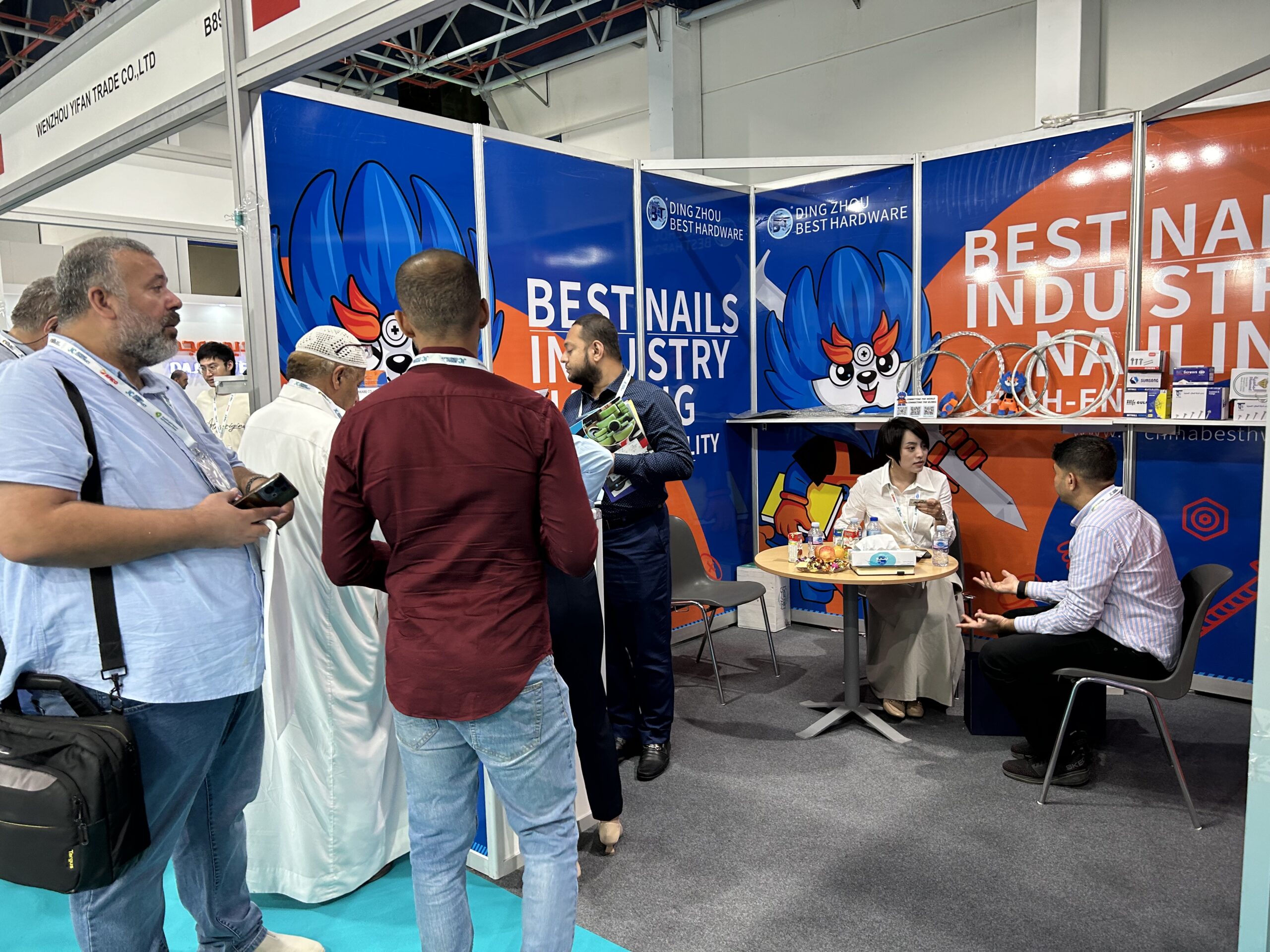 Customer meeting at a trade show