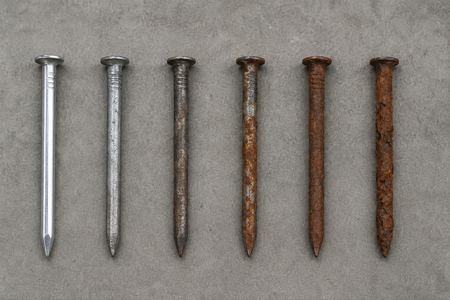 Nail corrosion resistance testing Corrosion resistance comparison of different nail types