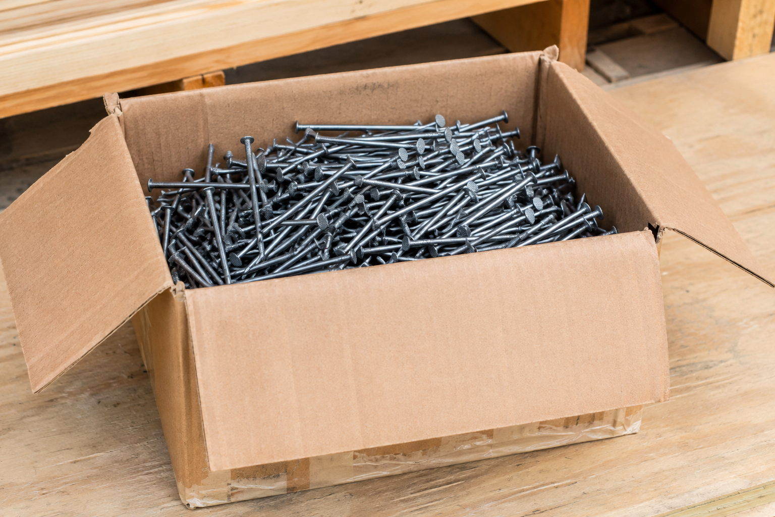 50 pound box of 6-inch nails 50 pound nail box