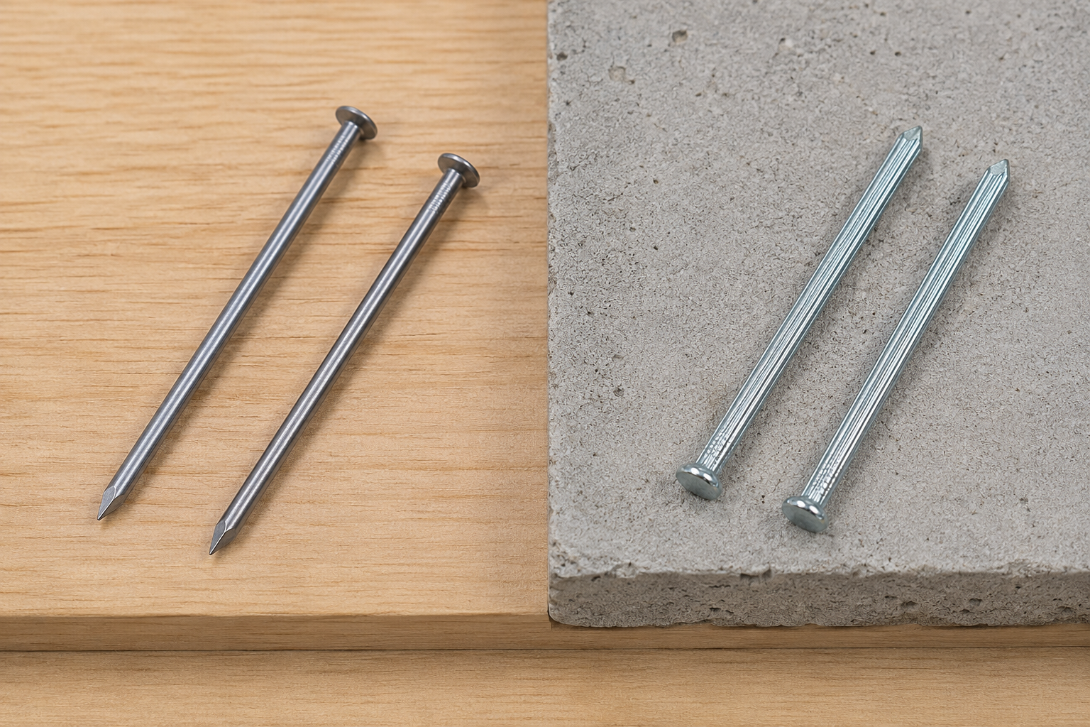 Common Wire Nail vs Concrete Nail comparison