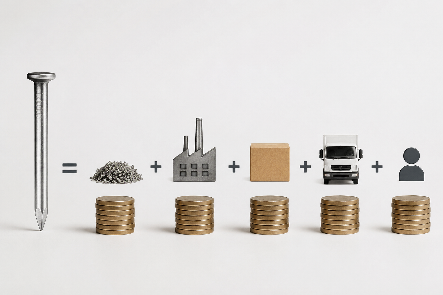 Single nail price breakdown Individual nail cost calculation