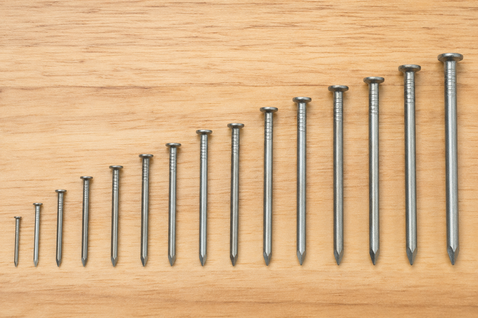 Common wire nails sizes and specifications