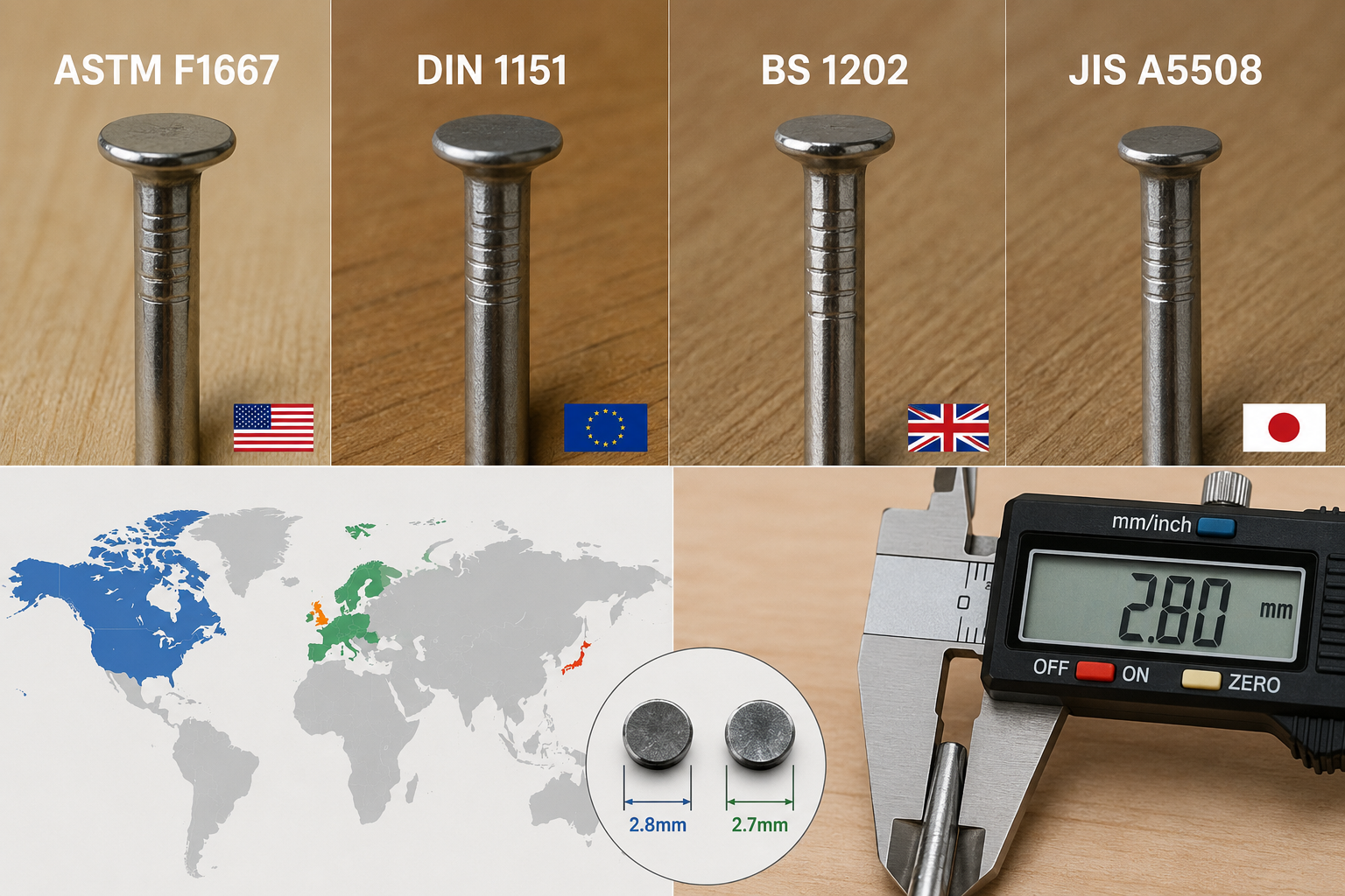 International Nail Standards Comparison