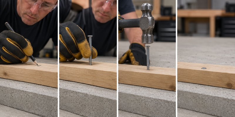 step by step concrete nail driving technique