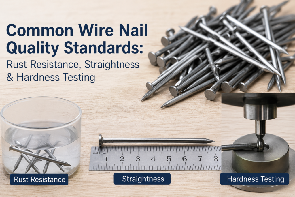 Common Wire Nail Quality Standards: Rust Resistance, Straightness & Hardness Testing