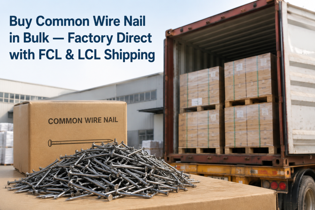 Buy Common Wire Nail in Bulk — Factory Direct with FCL & LCL Shipping