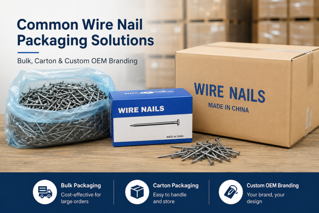 Common Wire Nail Packaging Solutions | Bulk, Carton & Custom OEM Branding