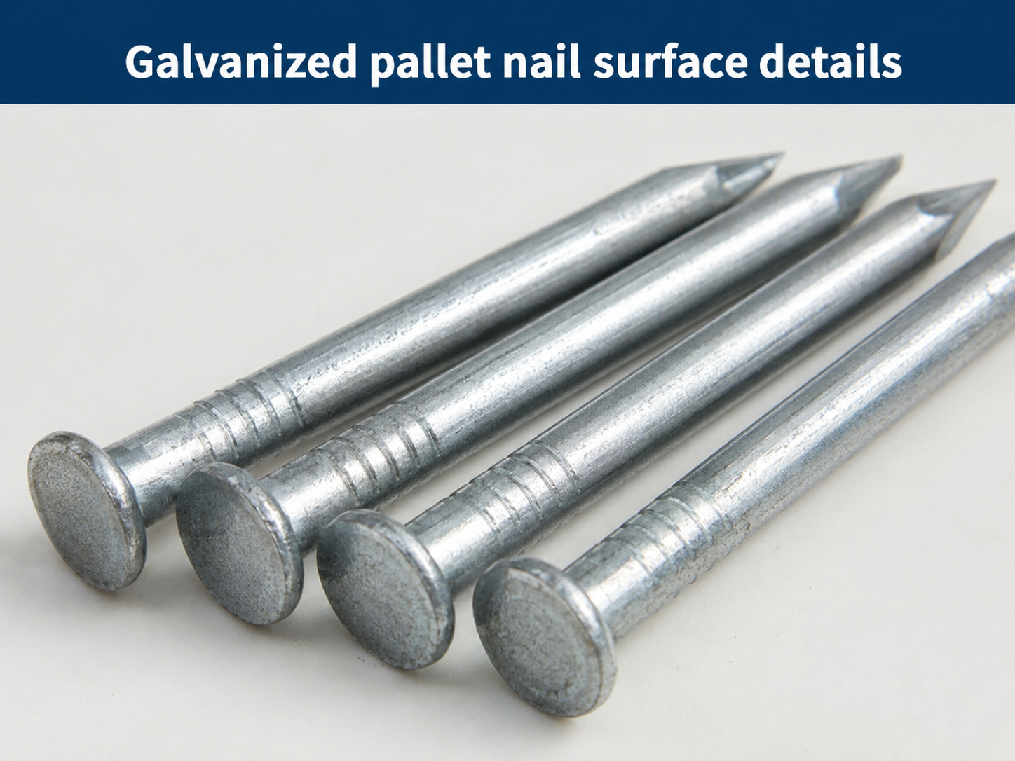 Galvanized pallet nail surface details