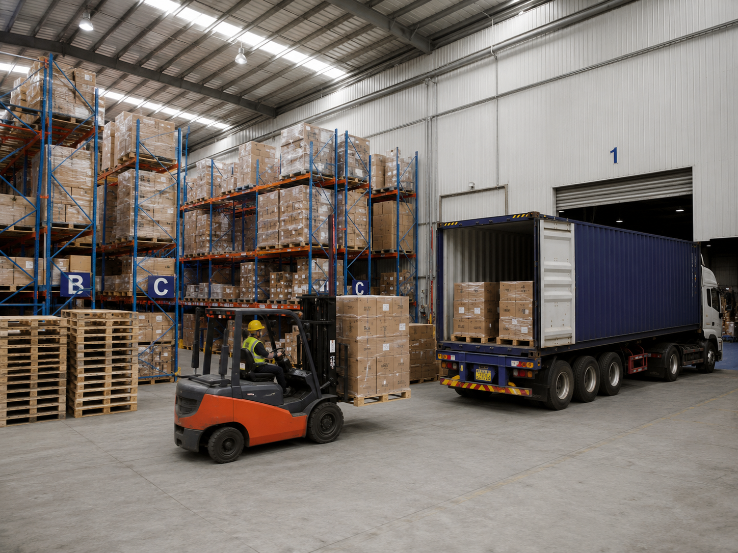 Warehouse logistics storage and transportation