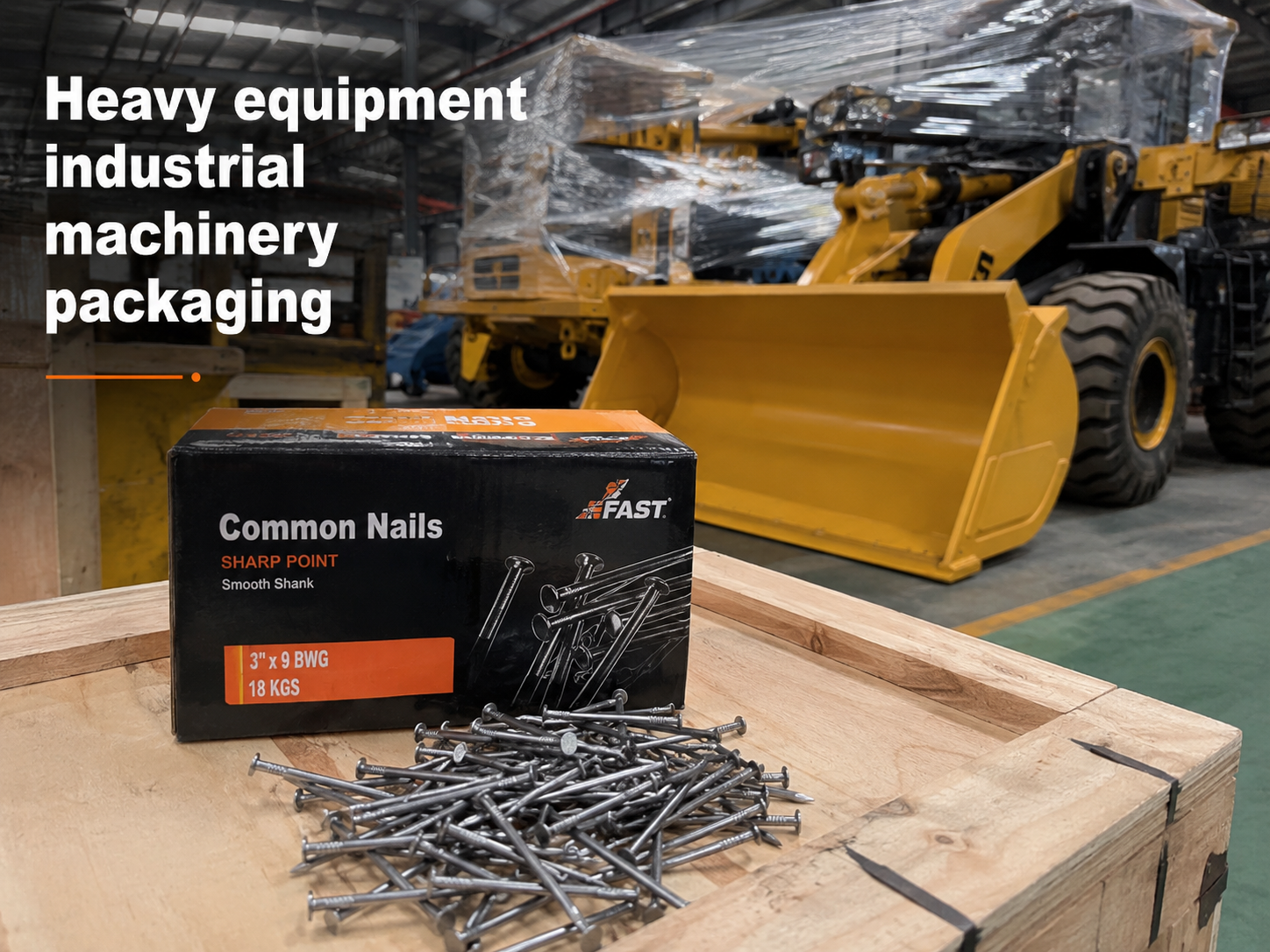 Heavy equipment industrial machinery packaging