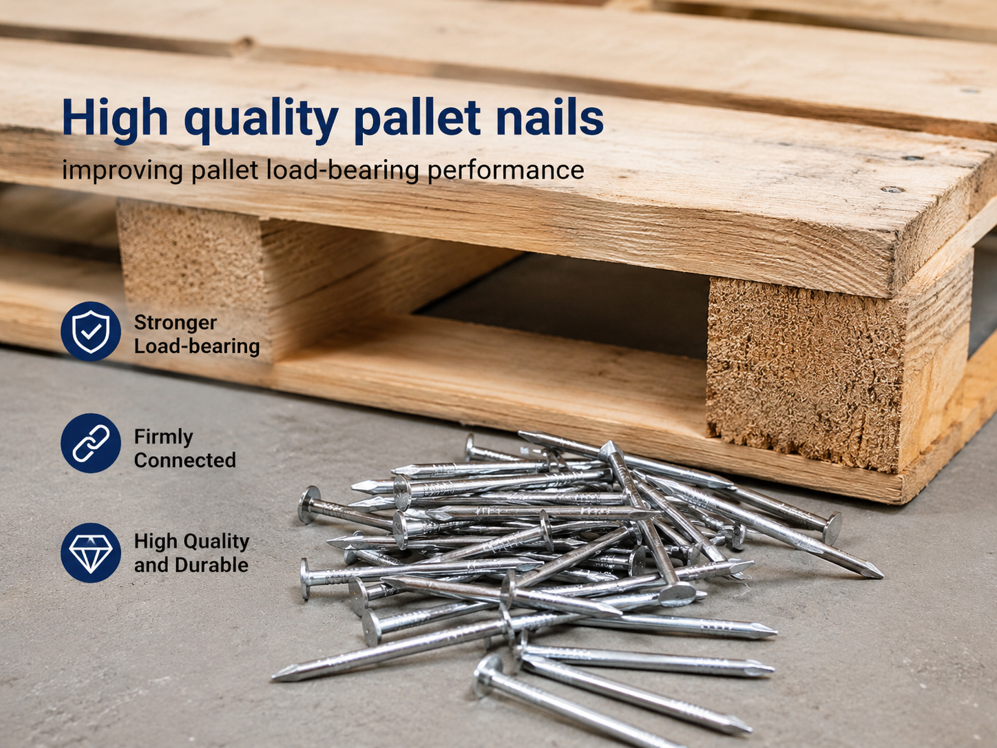 High quality pallet nails improving pallet load-bearing performance