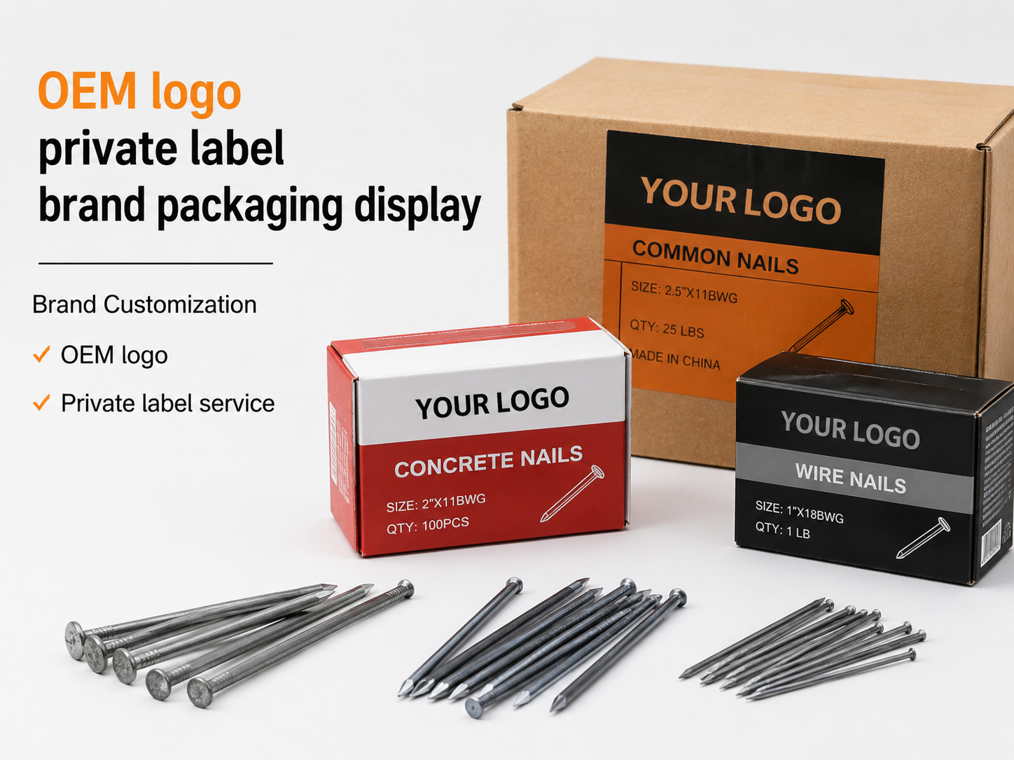 OEM logo private label brand packaging display