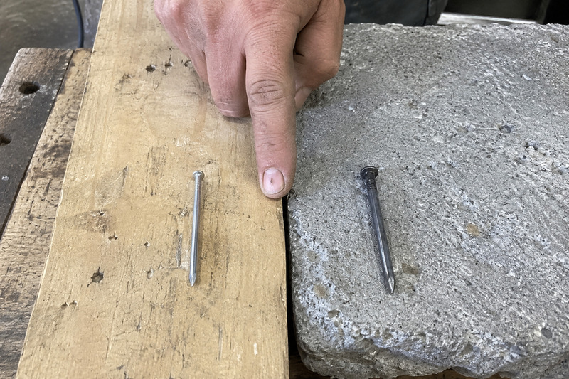 concrete nail vs regular nail for masonry and wood applications
