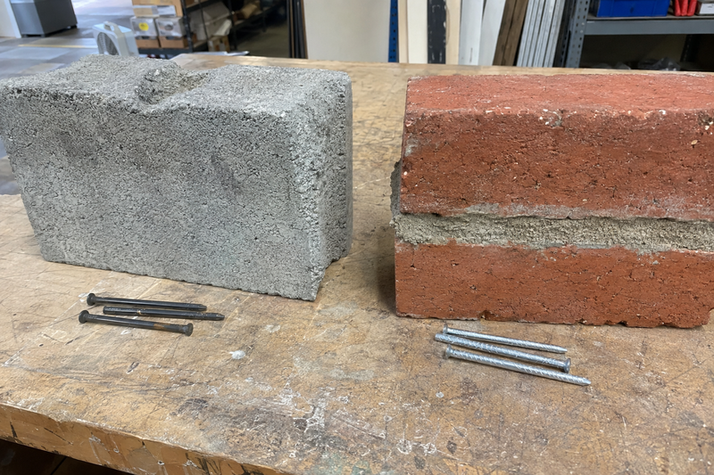 basic difference between concrete and masonry nails