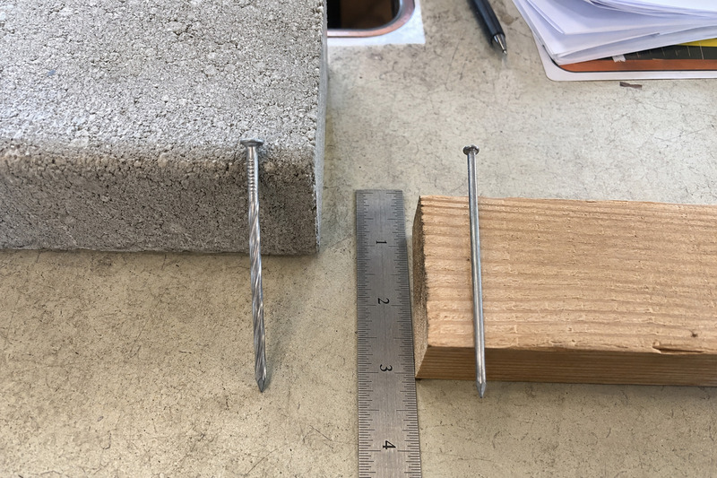 concrete nails and regular nails same size not interchangeable