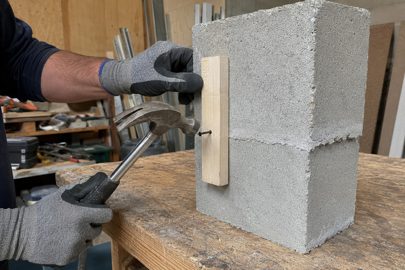 concrete nail working mechanism for masonry fixing