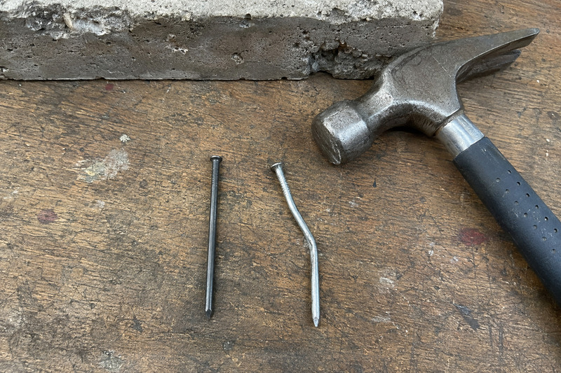 concrete nail compared with ordinary nail for hard surfaces