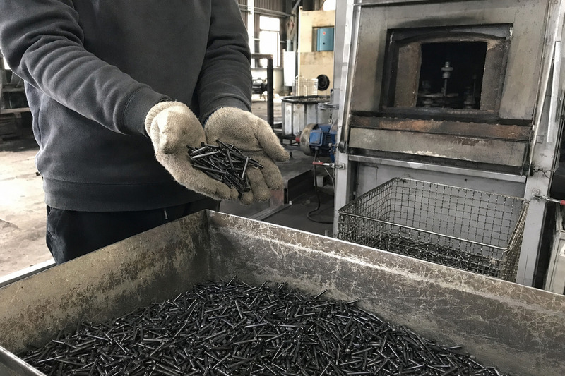 hardened steel concrete nail material and heat treatment