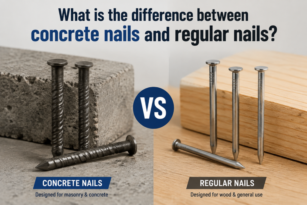 What is the difference between concrete nails and regular nails?