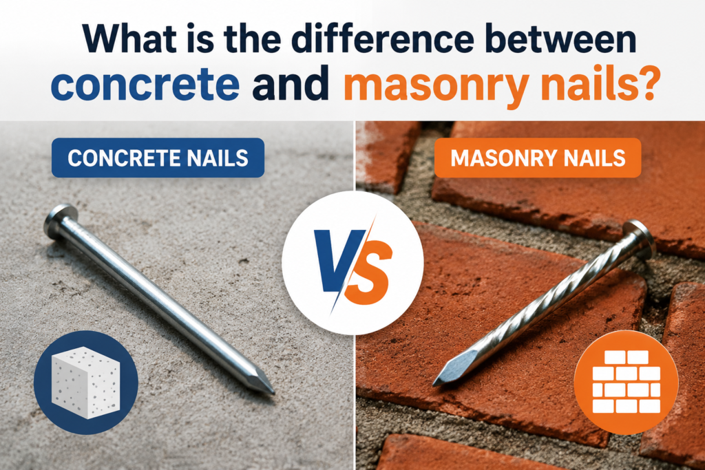 What is the difference between concrete and masonry nails?