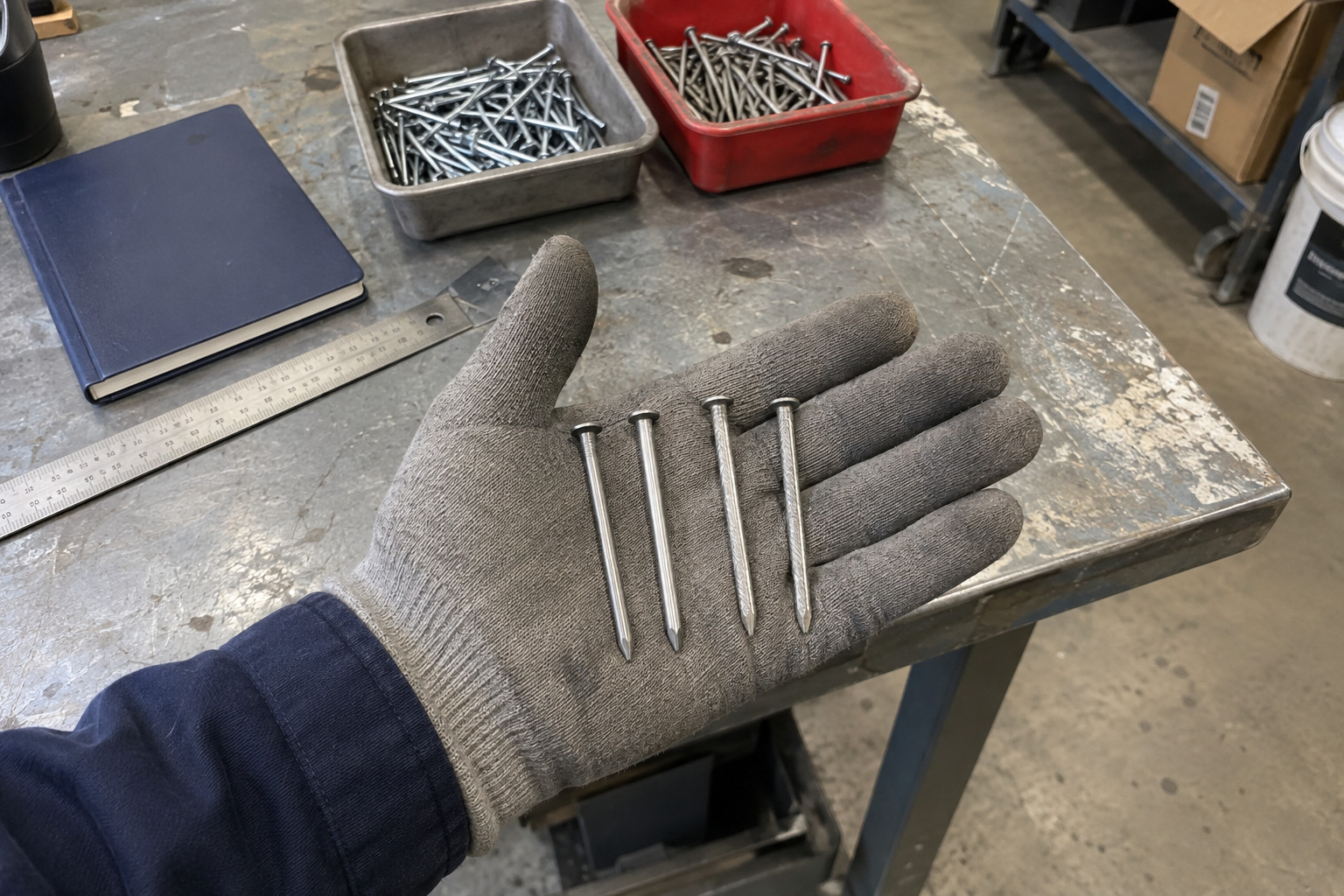 wire nail and concrete nail material difference
