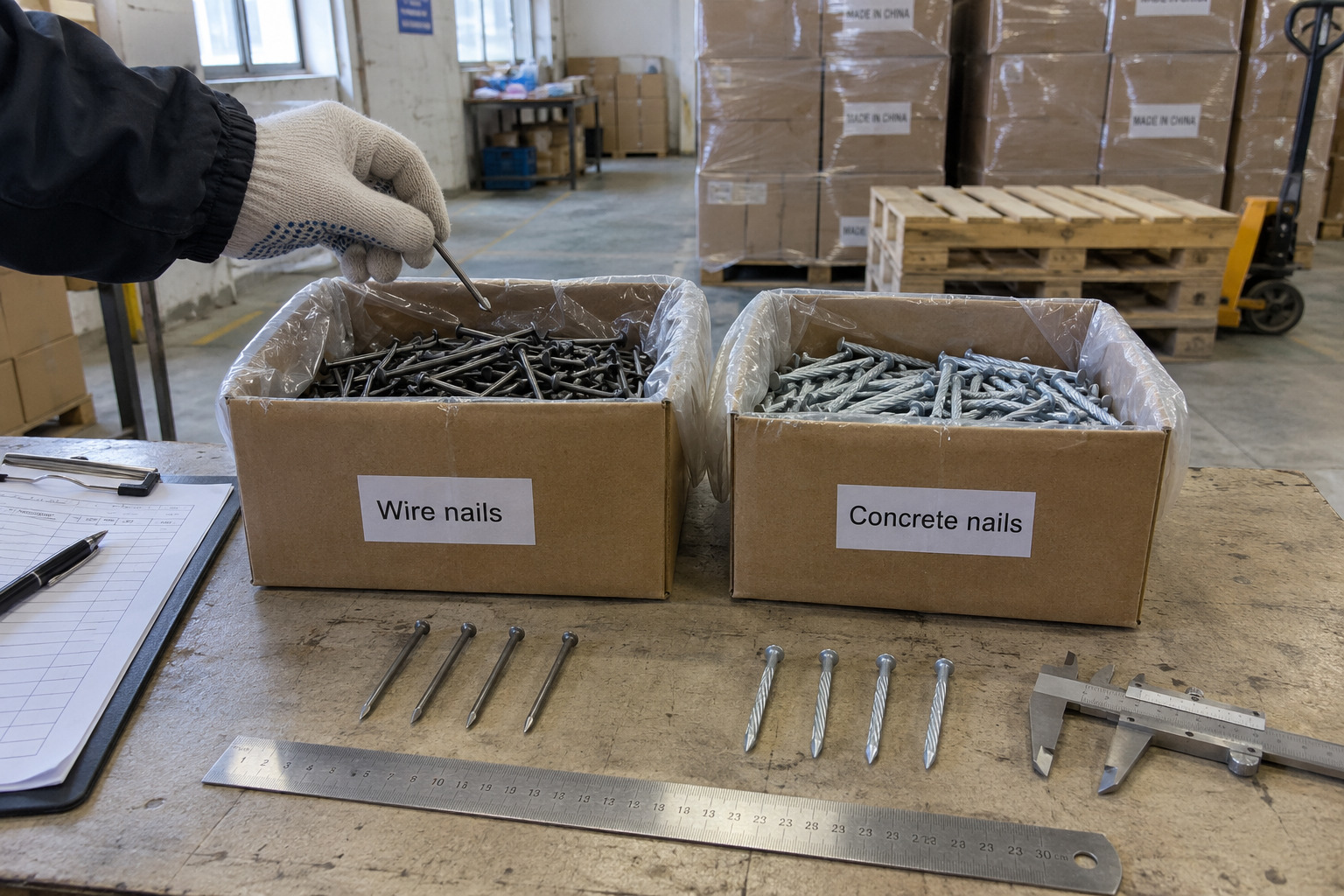 quality inspection for wire nail and concrete nail order