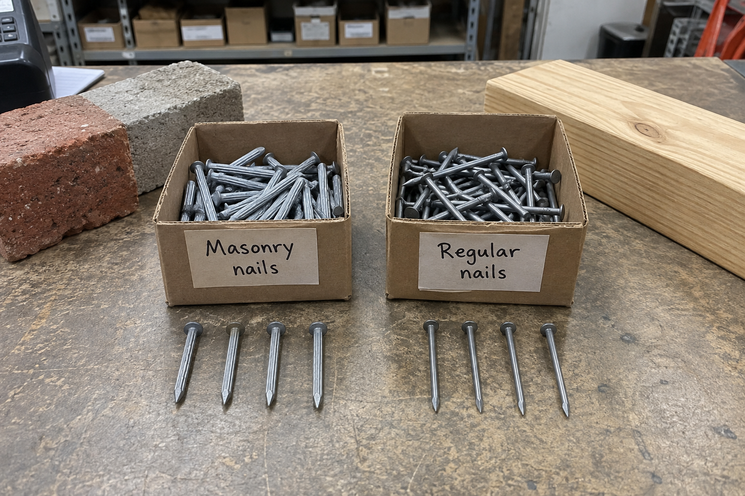Masonry nails vs regular nails comparison masonry nails compared with regular nails for construction fastening
