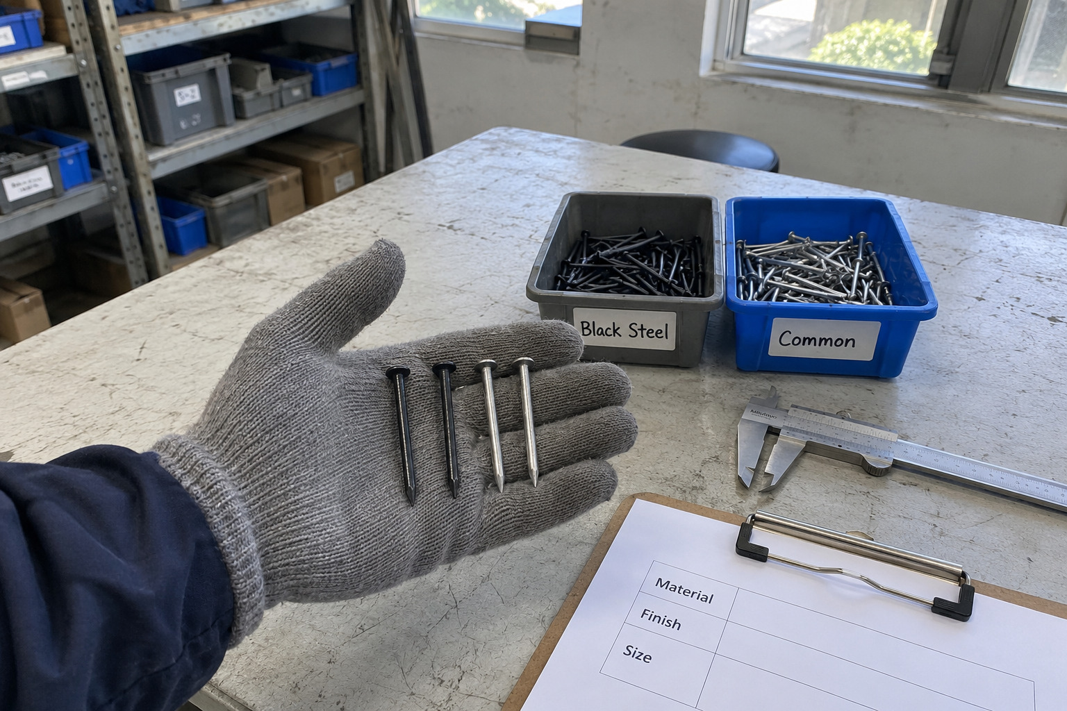 Black Steel Nails vs Common Nails material and treatment difference