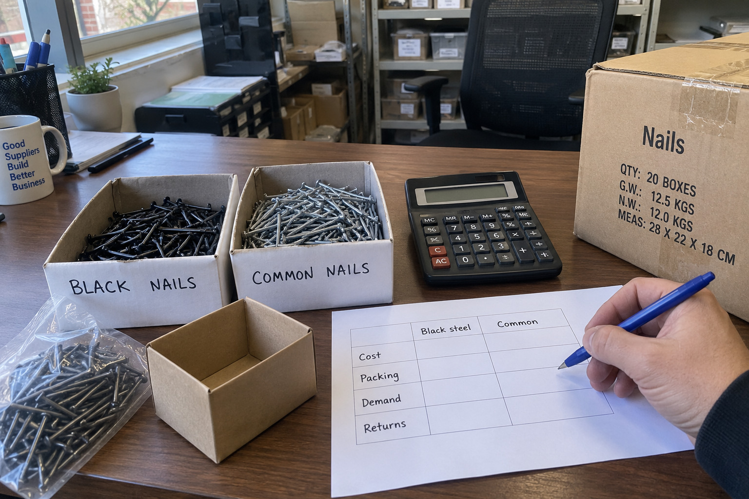 Black Steel Nails vs Common Nails wholesale profit comparison