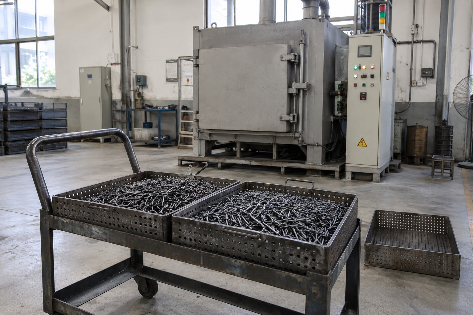 Concrete nail heat treatment