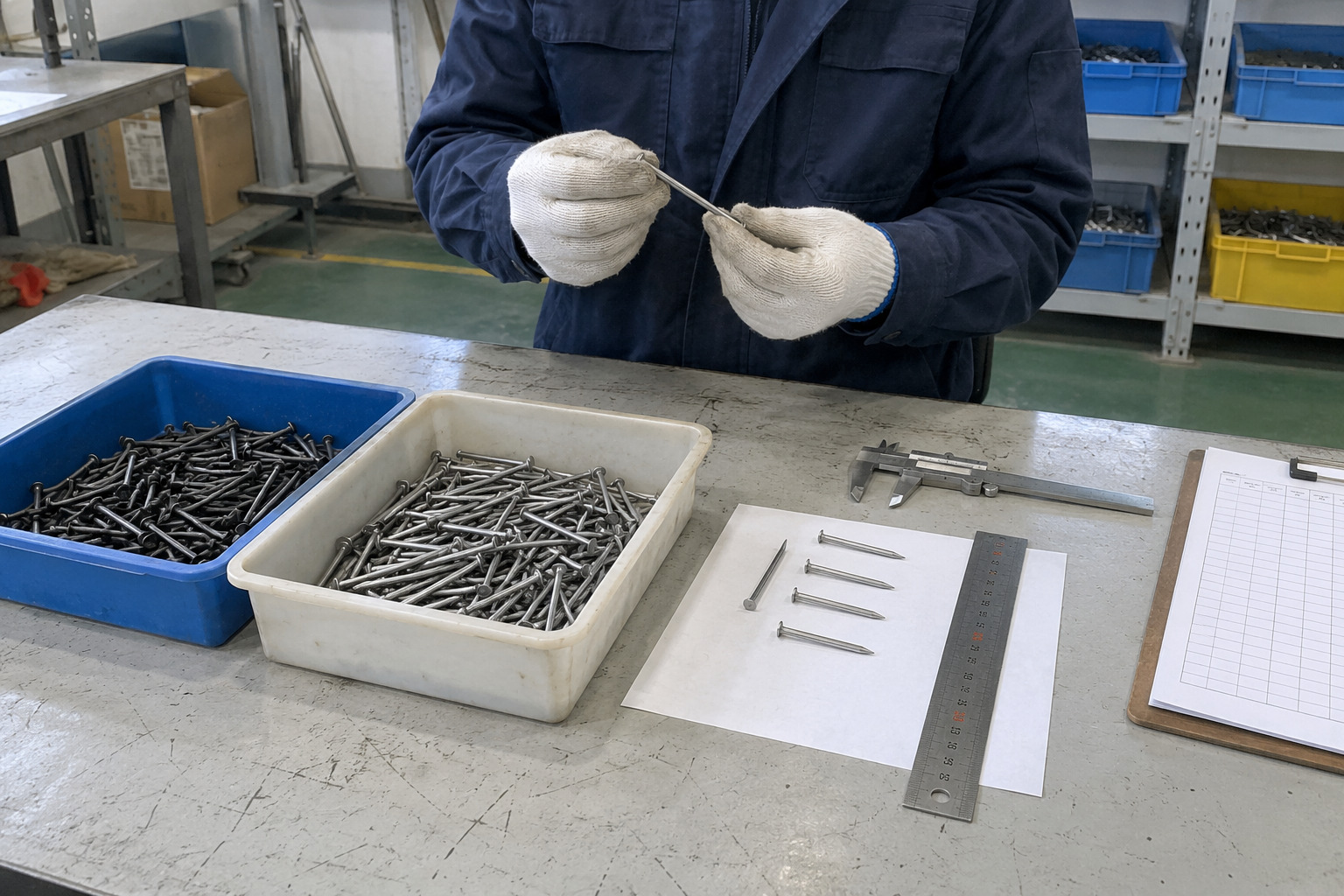 Concrete nail quality inspection