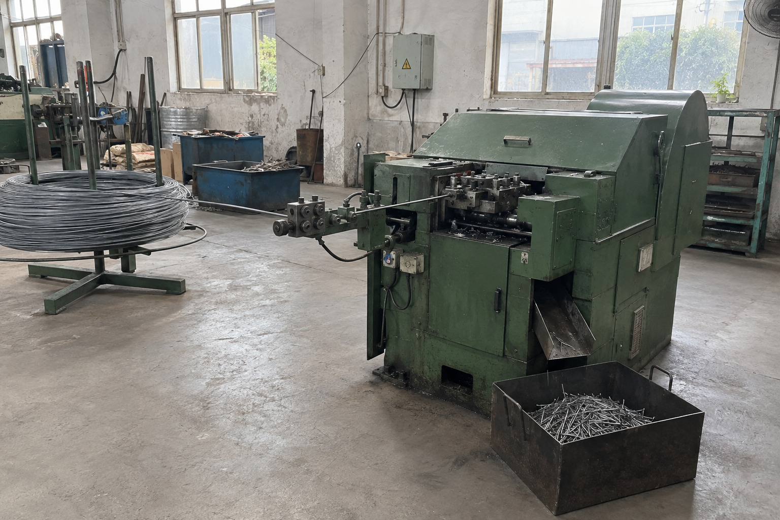 Concrete nail manufacturing machine