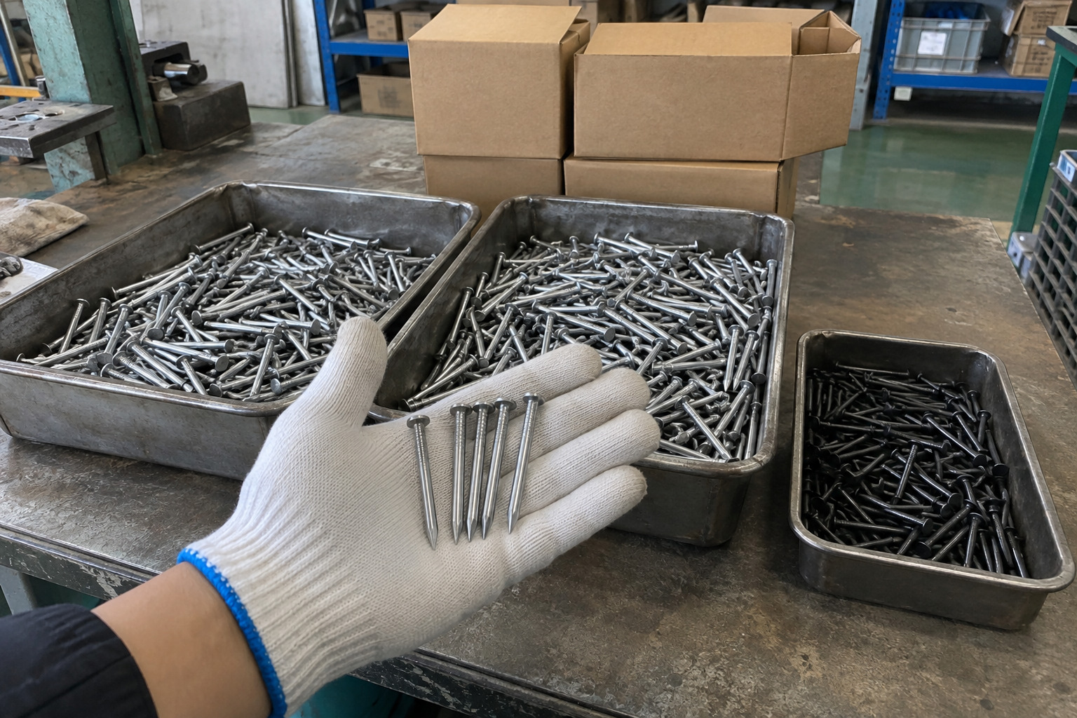 Finished concrete nails