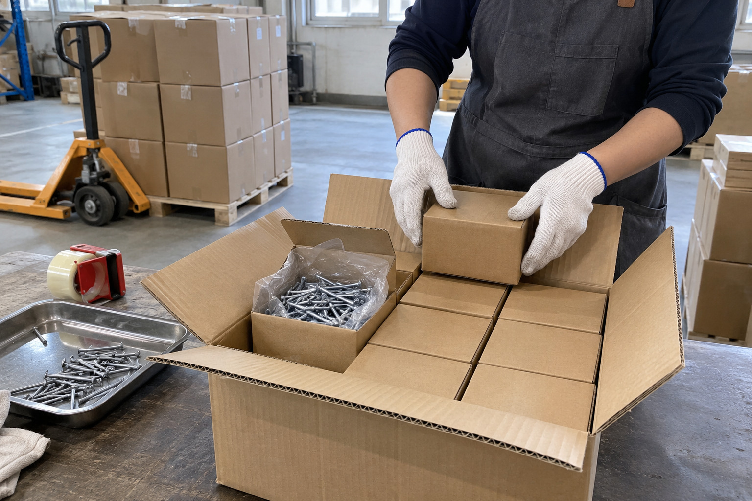 Concrete nail packaging