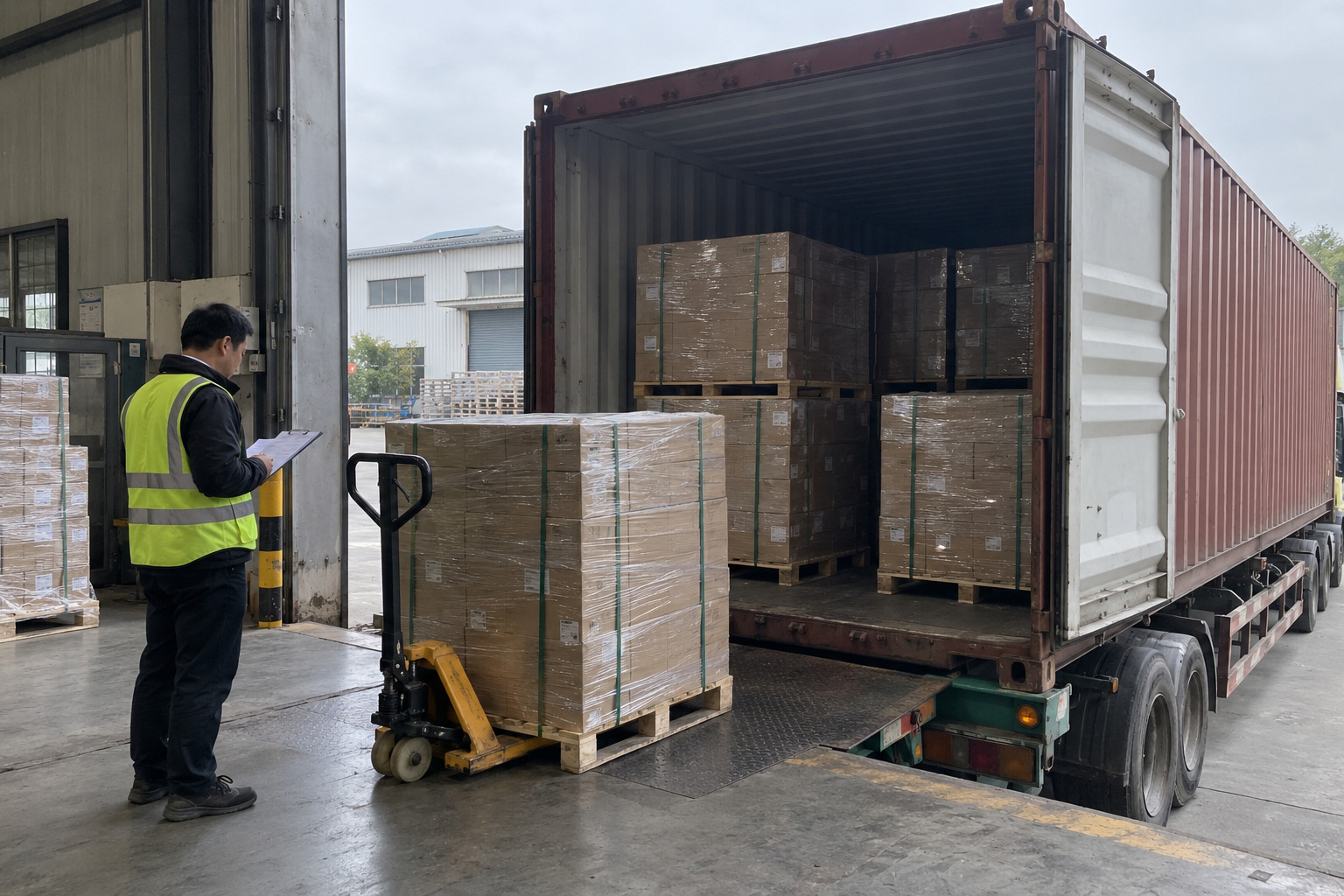 Concrete nails container loading
