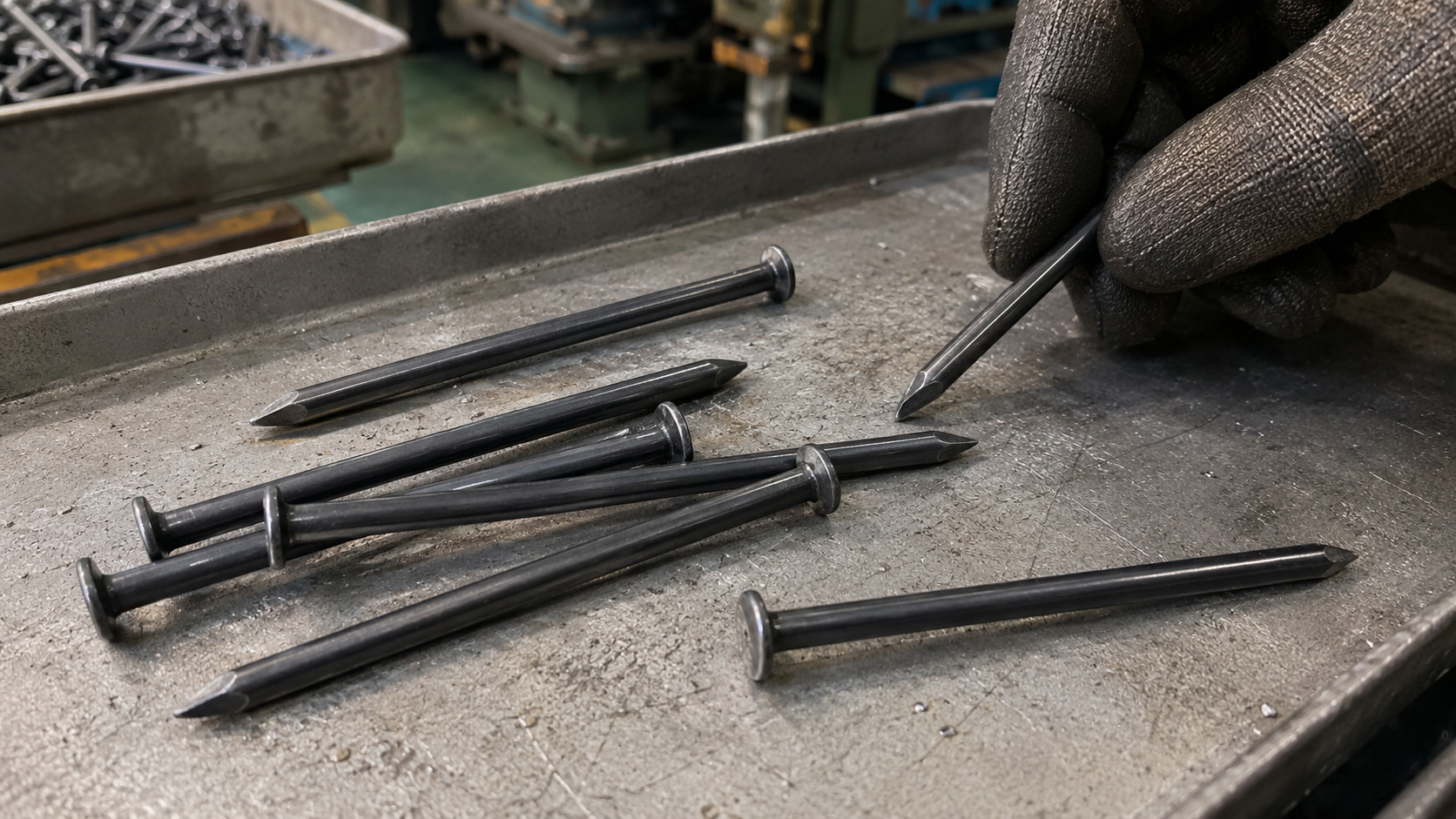 Smooth shank black concrete nails