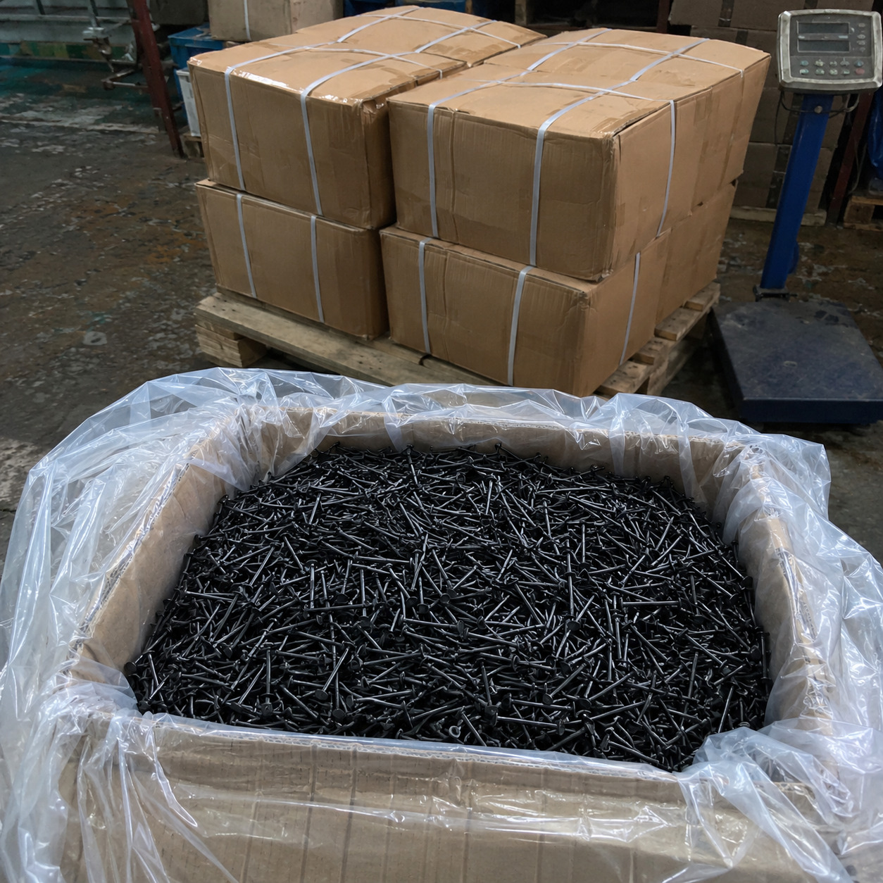 Bulk black concrete nails for wholesale orders