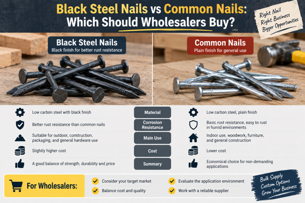 Black Steel Nails vs Common Nails: Which Should Wholesalers Buy?