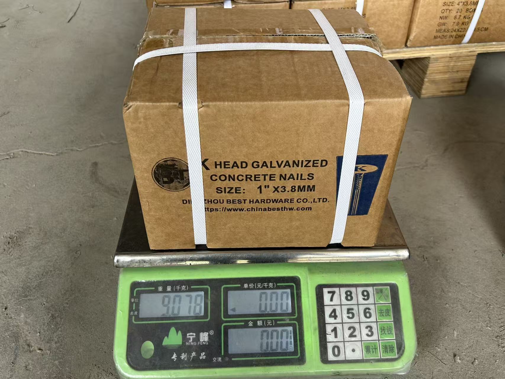 Common Nail cartons and bags prepared for regional distribution