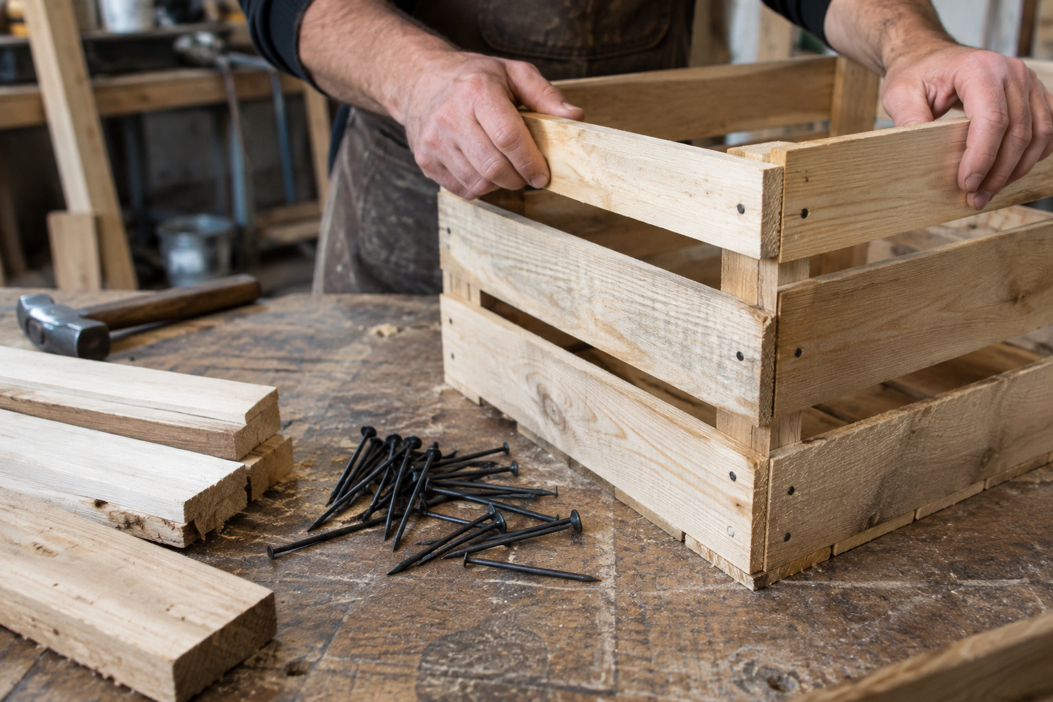 black steel nails used for construction and packaging