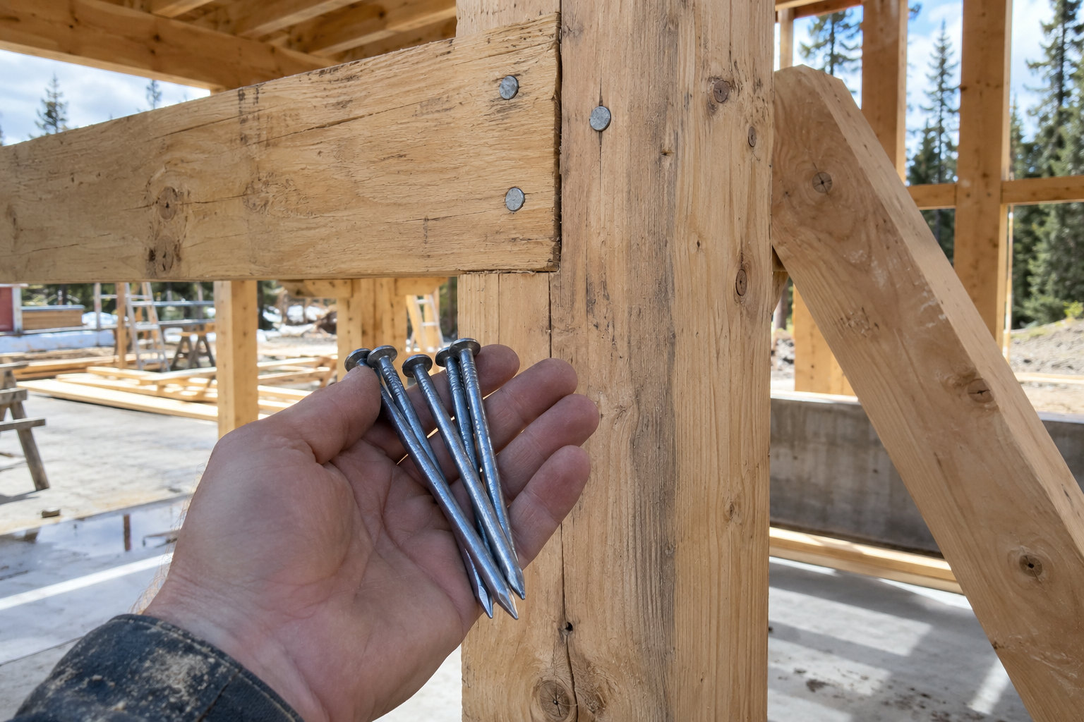 common nails used in structural timber framing