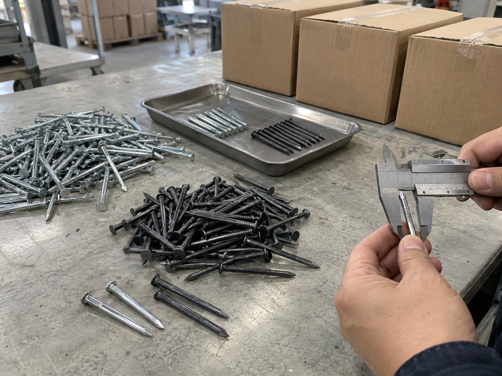 Concrete nail inspection and export preparation