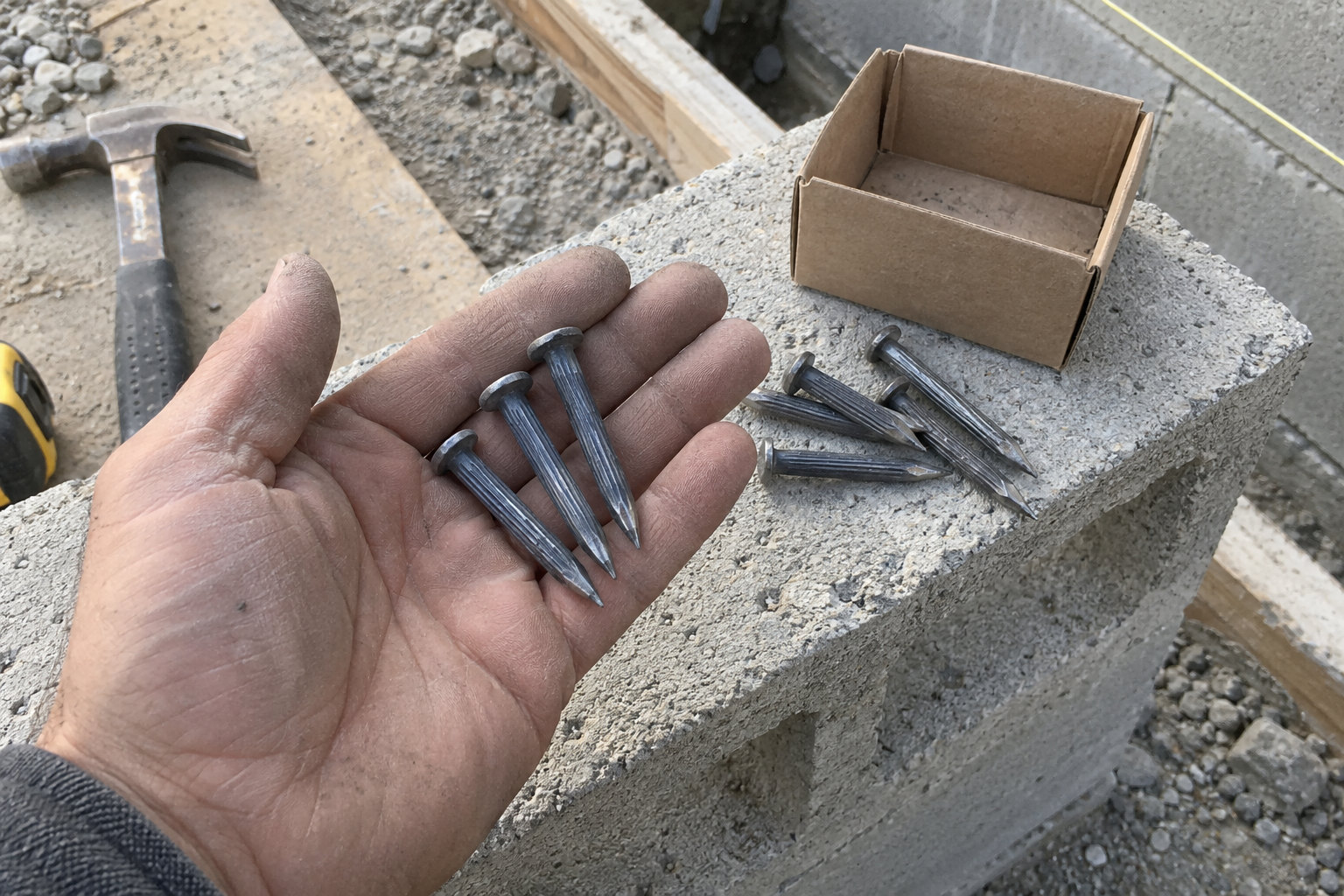 concrete nails hardened steel masonry fastener types