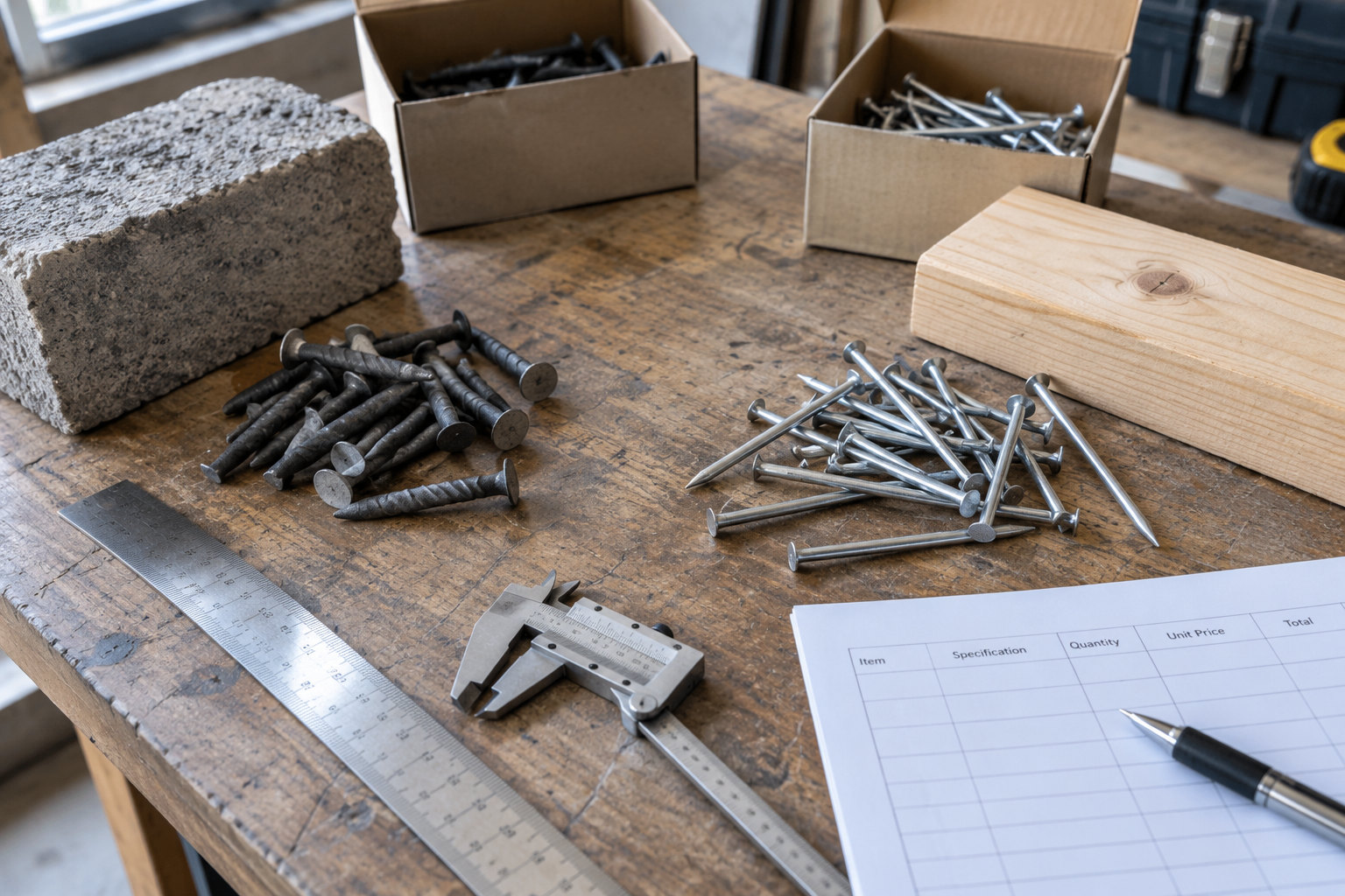 concrete nail vs common nail price size finish comparison