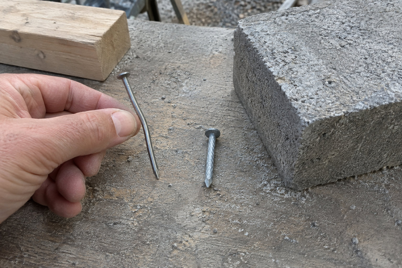 concrete nail vs common nail substitution risk in construction buying