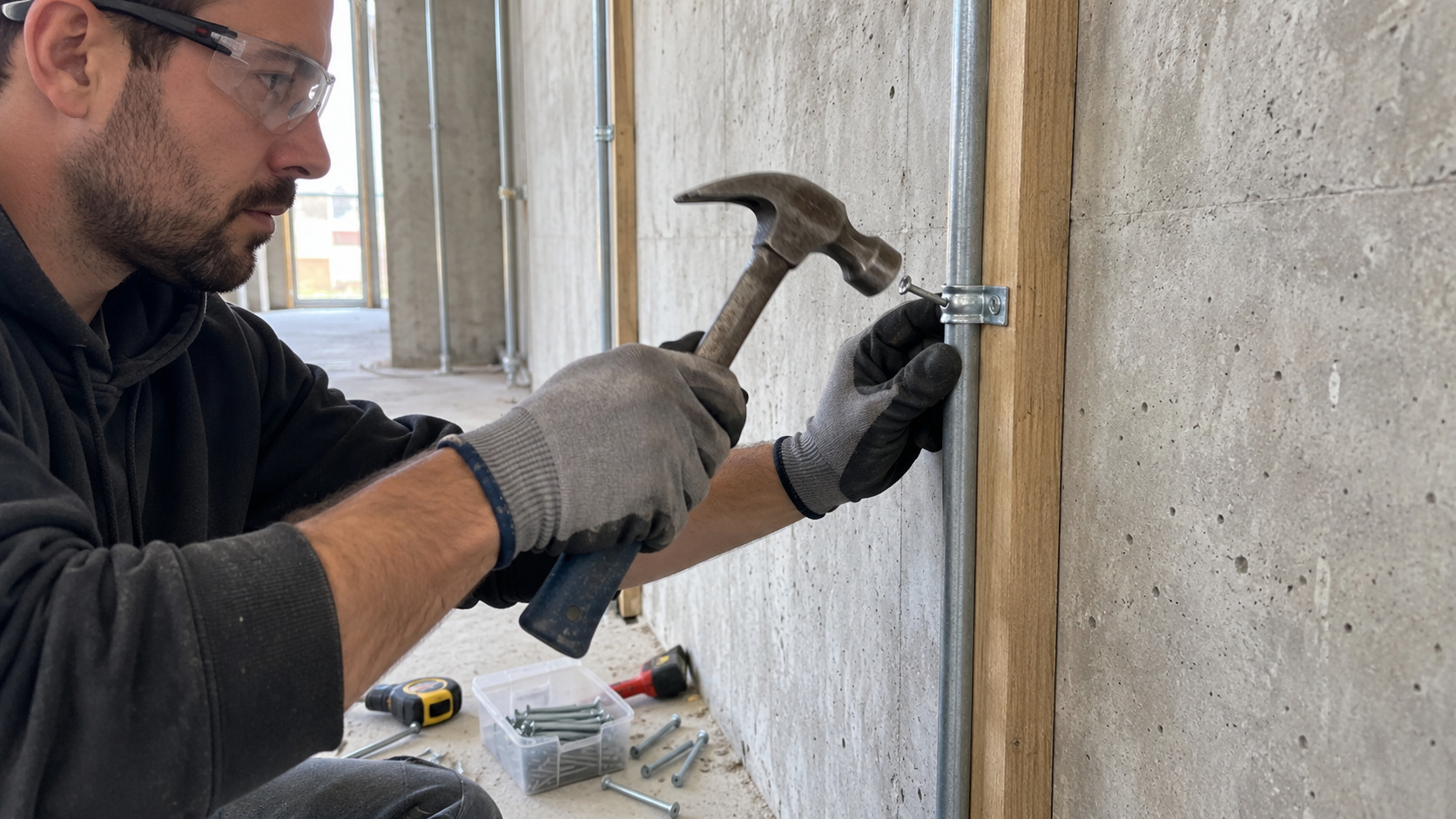 Galvanized concrete nails used for concrete wall fastening