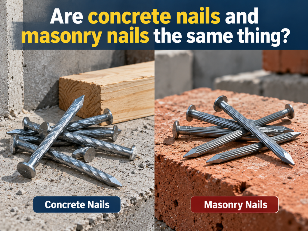 Are concrete nails and masonry nails the same thing?