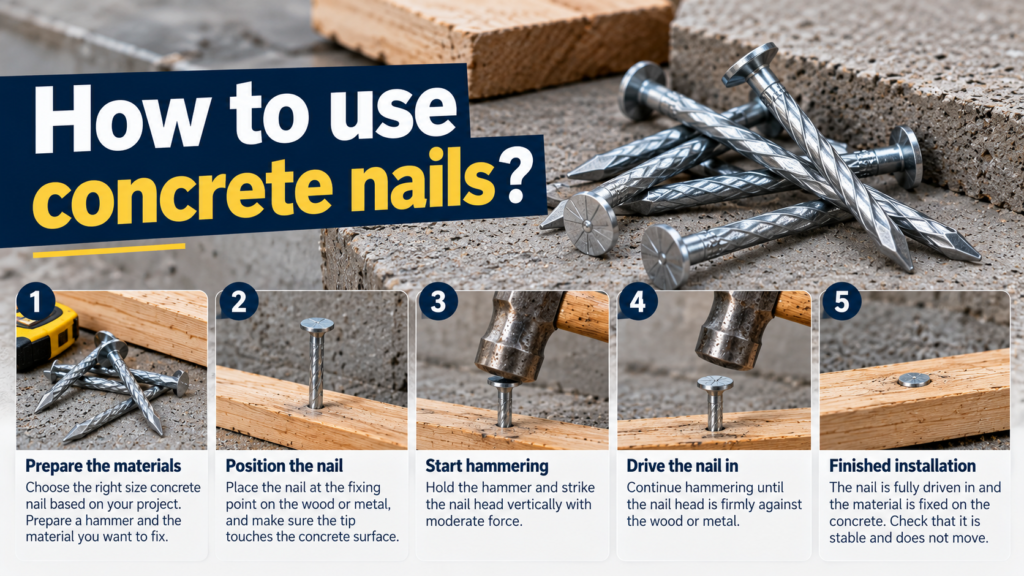 How to use concrete nails?