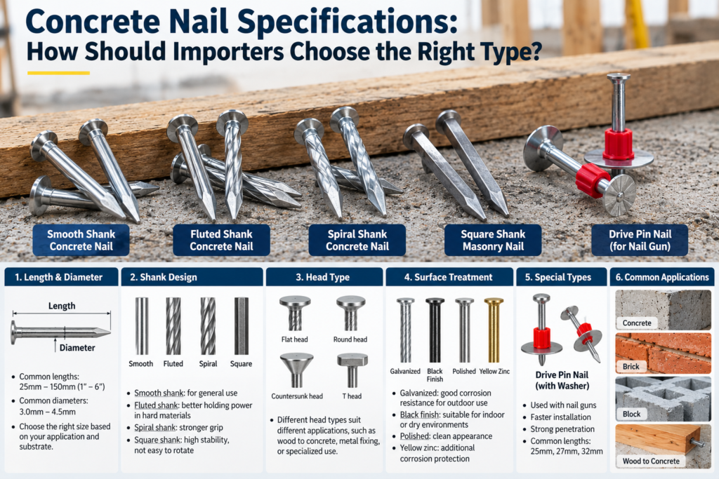 Concrete Nail Specifications: How Should Importers Choose the Right Type?